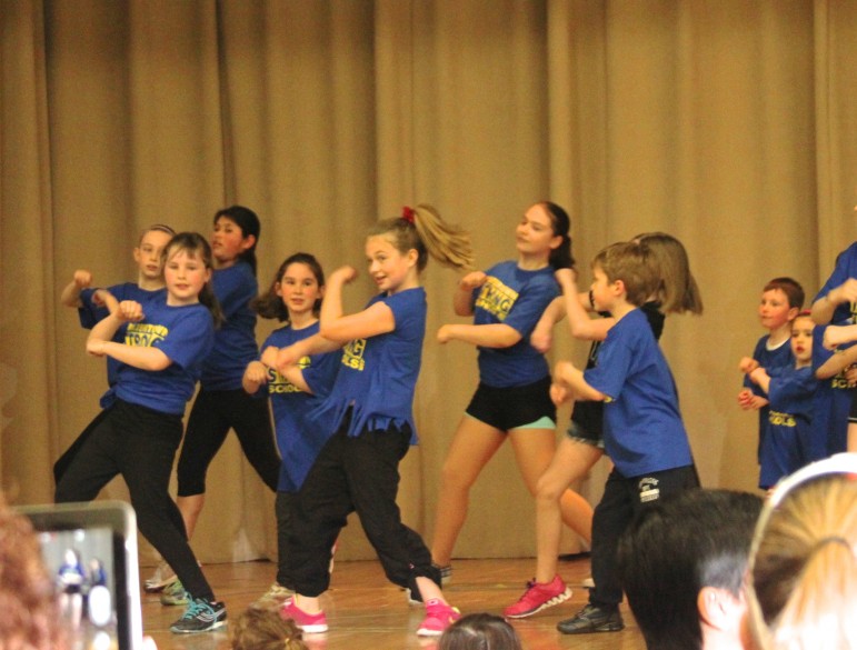 Children from Maria's School of Dance, wearing Watertown Strong Schools shirts performed during the family celebration at the Armenian Cultural and Education Center.