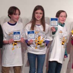 Winners of the 2014 fifth-grade spelling bee,  Maud, Ennya and Harriet.