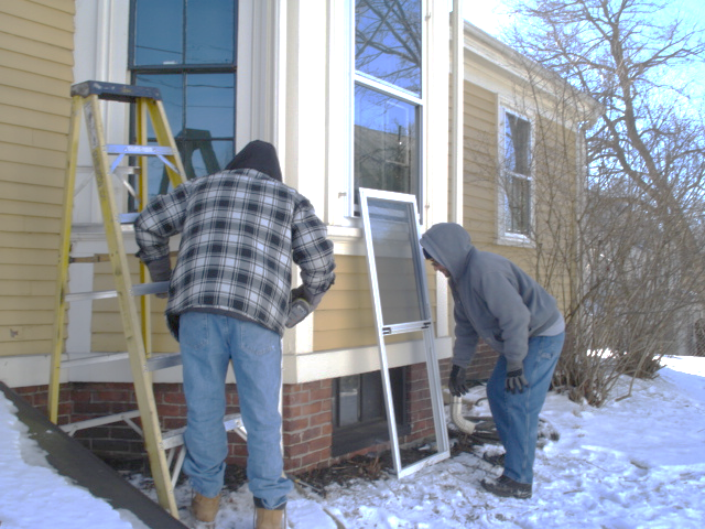 Stormtite of Belmont donated and installed a dozen storm windows to the Historical Society of Watertown's Edmund Fowle House.