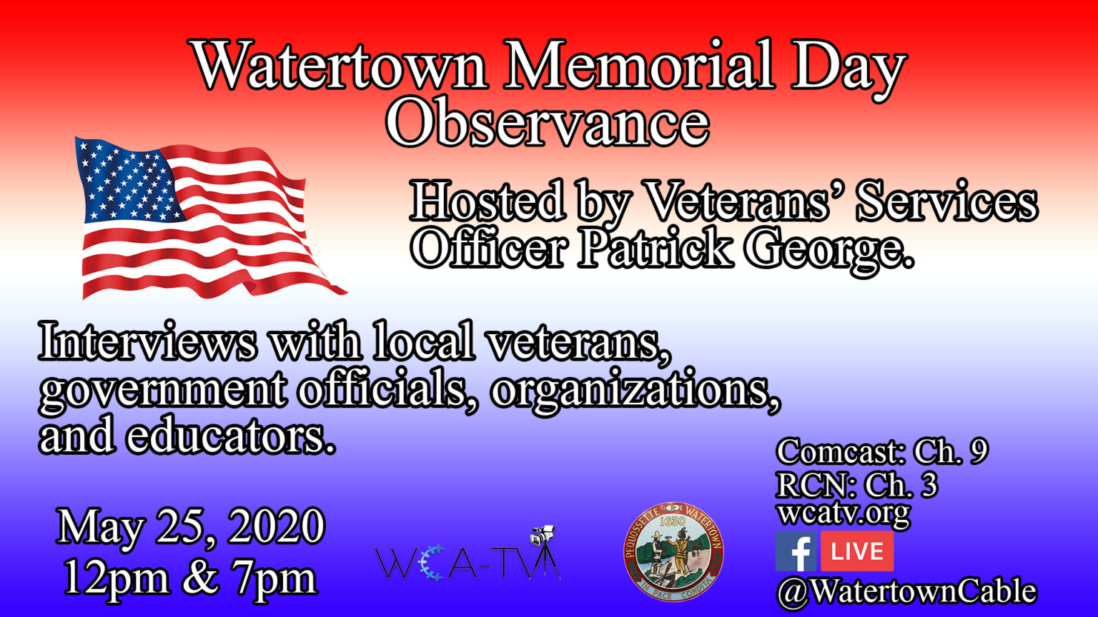 No Parade, But Watertown Cable Broadcasting Memorial Day Ceremony