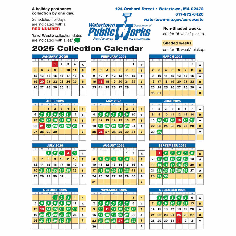 2025 Watertown Trash and Recycling Calendar Released Watertown News